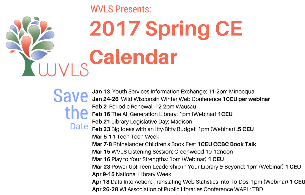 Save the Date(s)! the Spring CE Calendar Announced