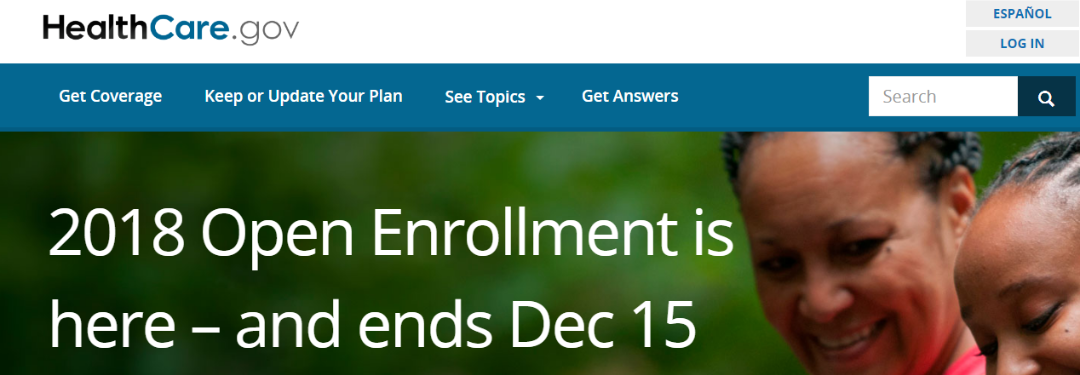 Affordable Care Act Enrollment for 2018 is November 1- December 15