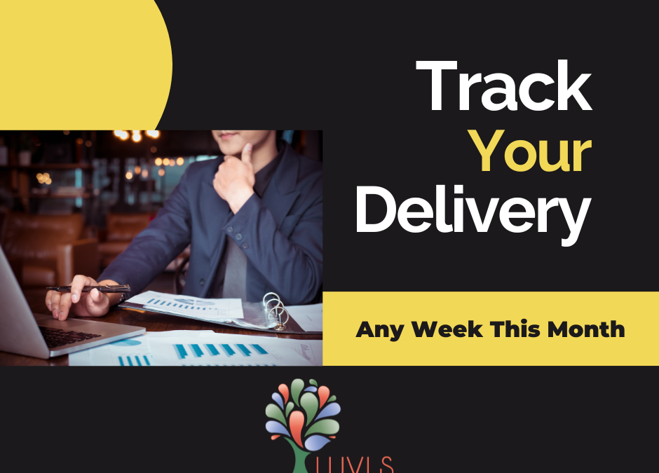 Text: Track your Delivery Any Week in August